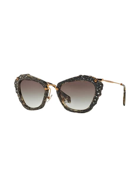 Miu Miu Eyewear Noir Glitter Sunglasses 